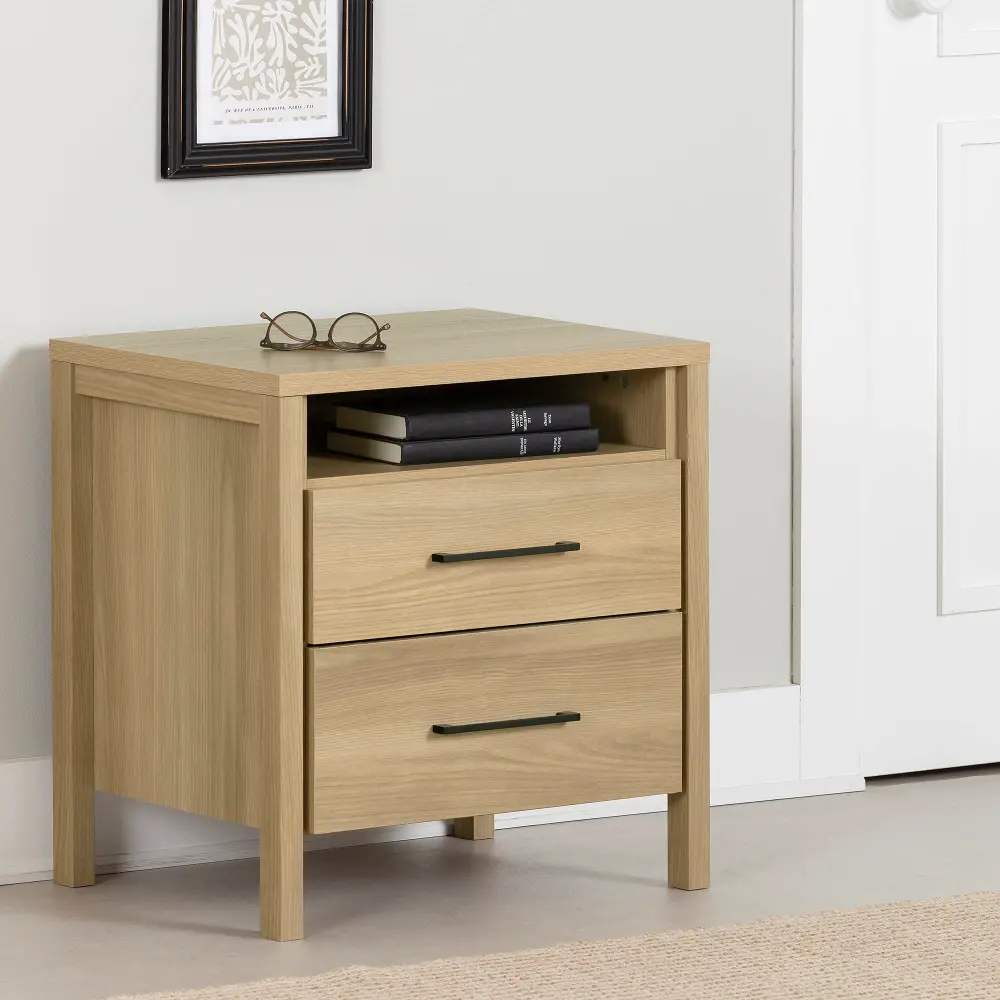15639 Gravity Natural 2-Drawer Nightstand - South Shore-1