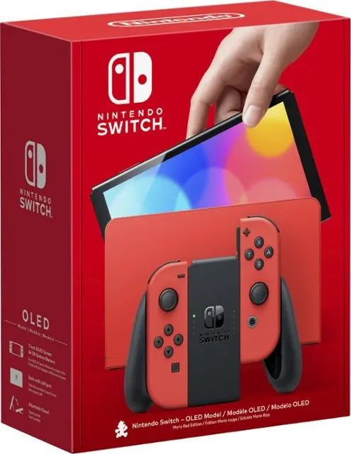 Nintendo Switch OLED Joy-Con Controllers Mario Red Edition