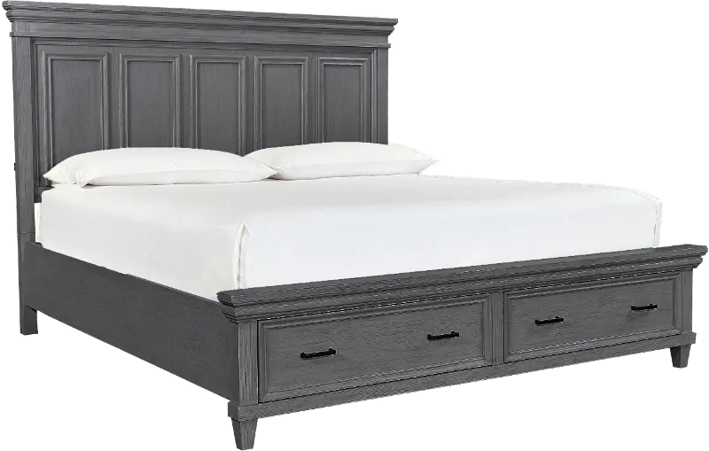 Carmen Slat Gray Queen Storage Bed