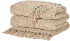 Mina Beige Waffle Weave Throw Blanket