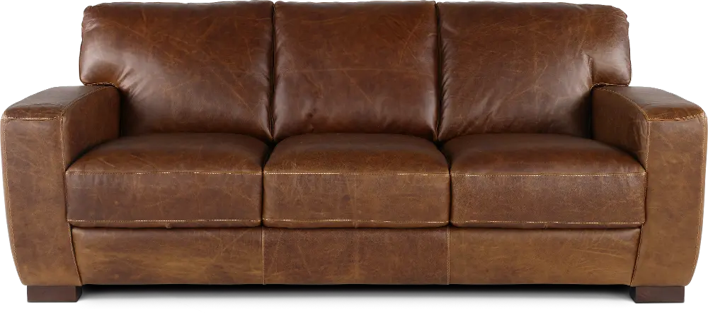 Dakota Brown Leather Sofa-1