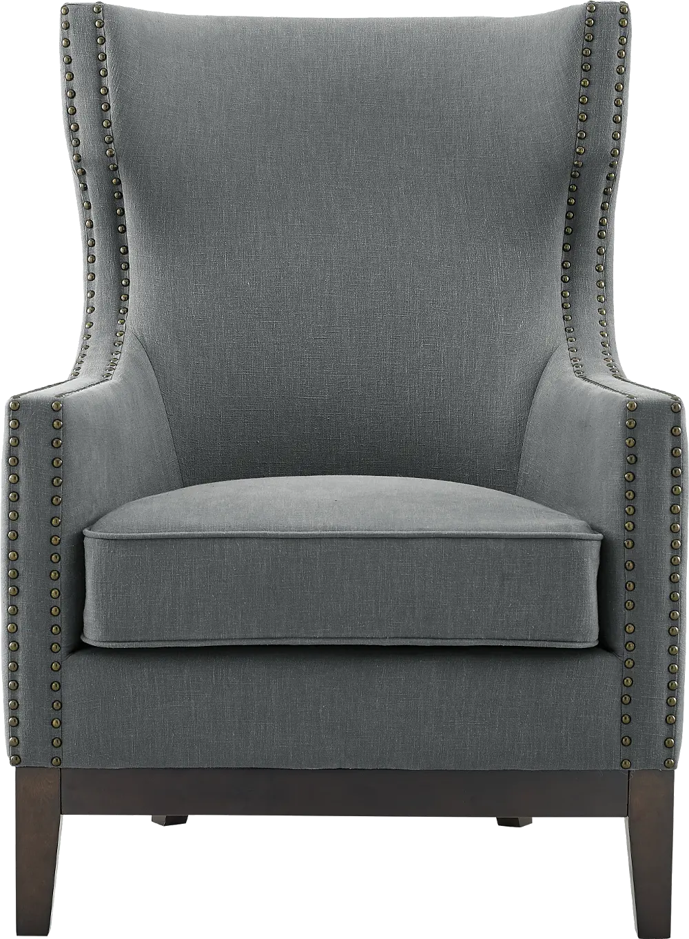 Roswell Gray Linen Accent Chair-1