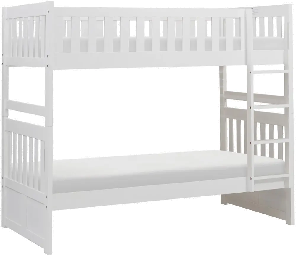 Oakley White Twin-over-Twin Bunk Bed-1