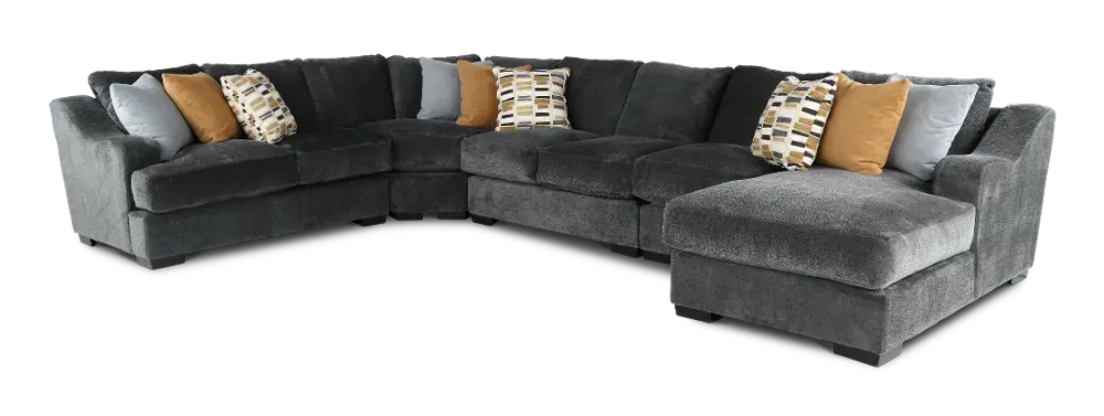 5PC/GRPT/CHLLNGR/OP1 Challenger Graphite Gray 5 Piece Sectional-1