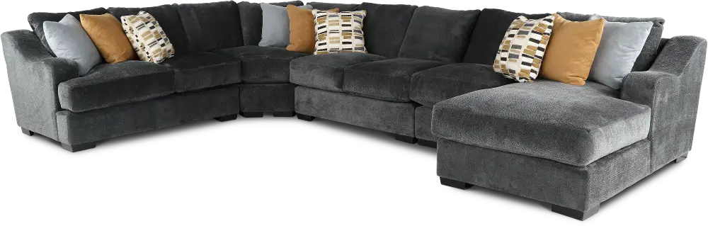 Challenger Graphite Gray 5 Piece Sectional-1