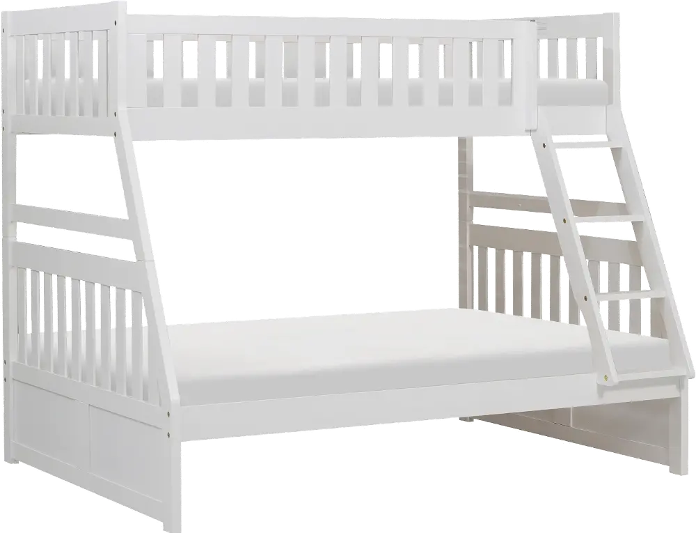 Oakley White Twin-over-Full Bunk Bed-1