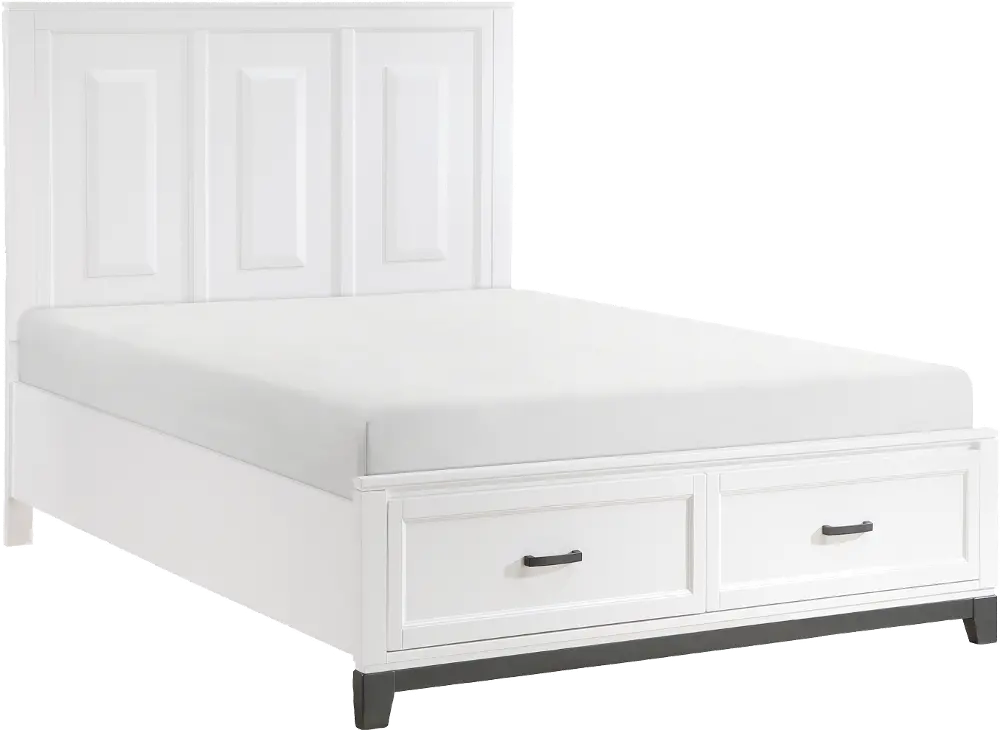 Jordan White Queen Storage Bed-1