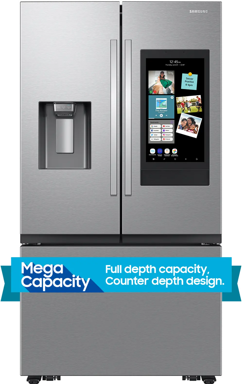 RF27CG5900SR Samsung 25 Cu Ft French Door Mega Capacity Refrigerator with Family Hub - Counter Depth Stainless Steel-1