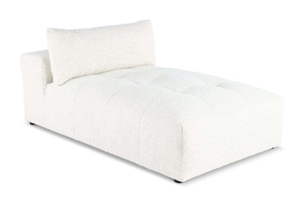 Preston Pearl White Modular Armless Chaise