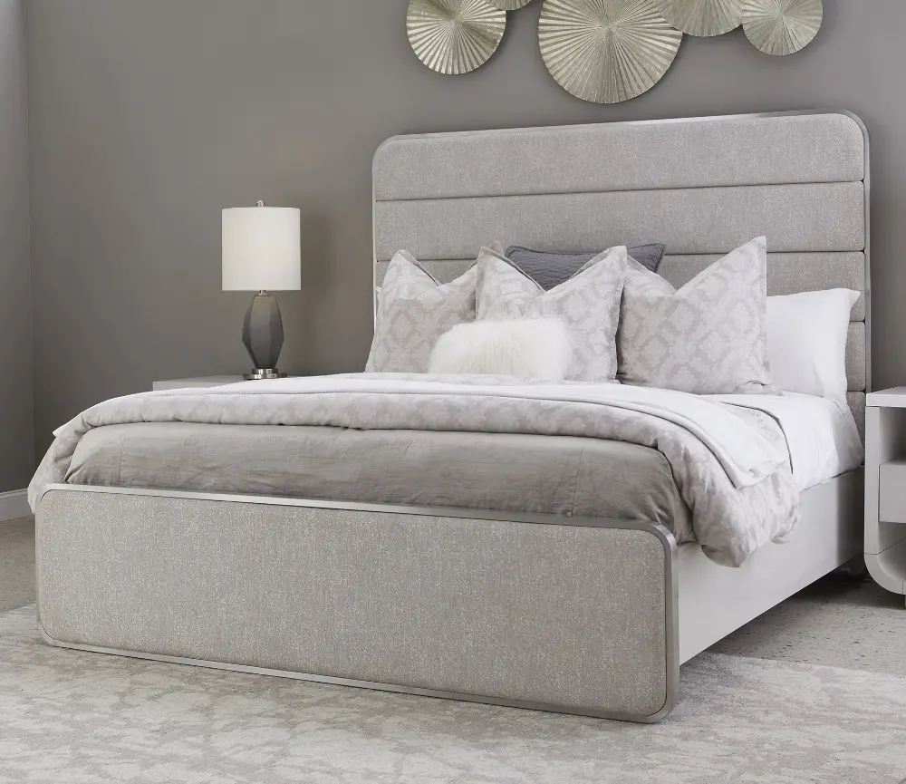Brighton Gray Upholstered Queen Bed-1