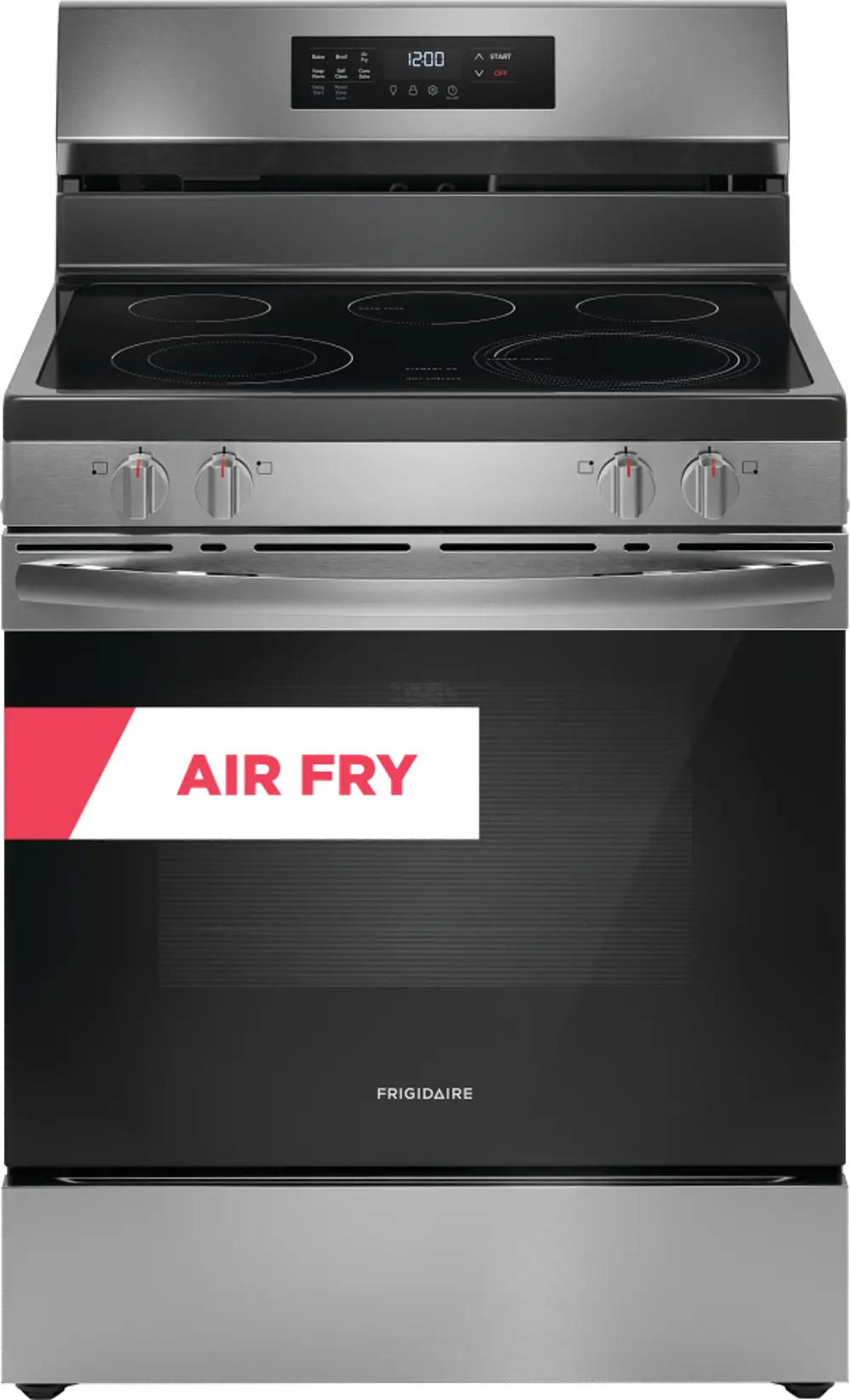 Frigidaire 5 3 Cu Ft Electric Range With Air Fry 30 Black Stainless Steel Rc Willey