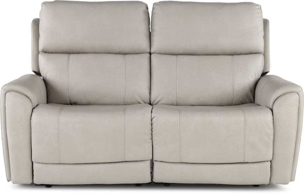 Damon Capriccio Dove Power Reclining Loveseat with Power Lumbar and Headrests