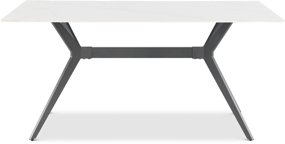 Brixley White Stone and Black Dining Table-2