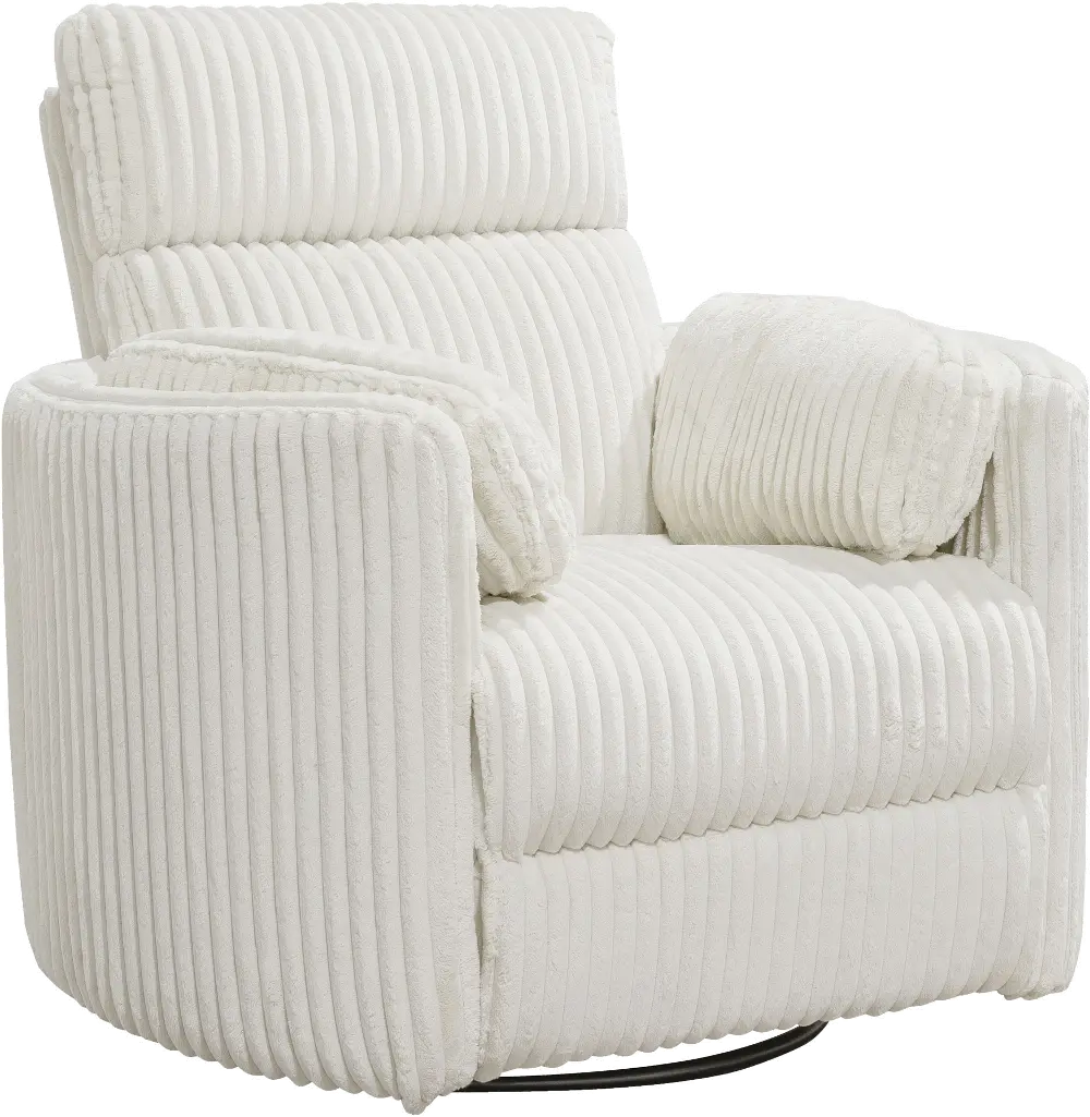 McCartney Ivory Swivel Glider Power Recliner-1