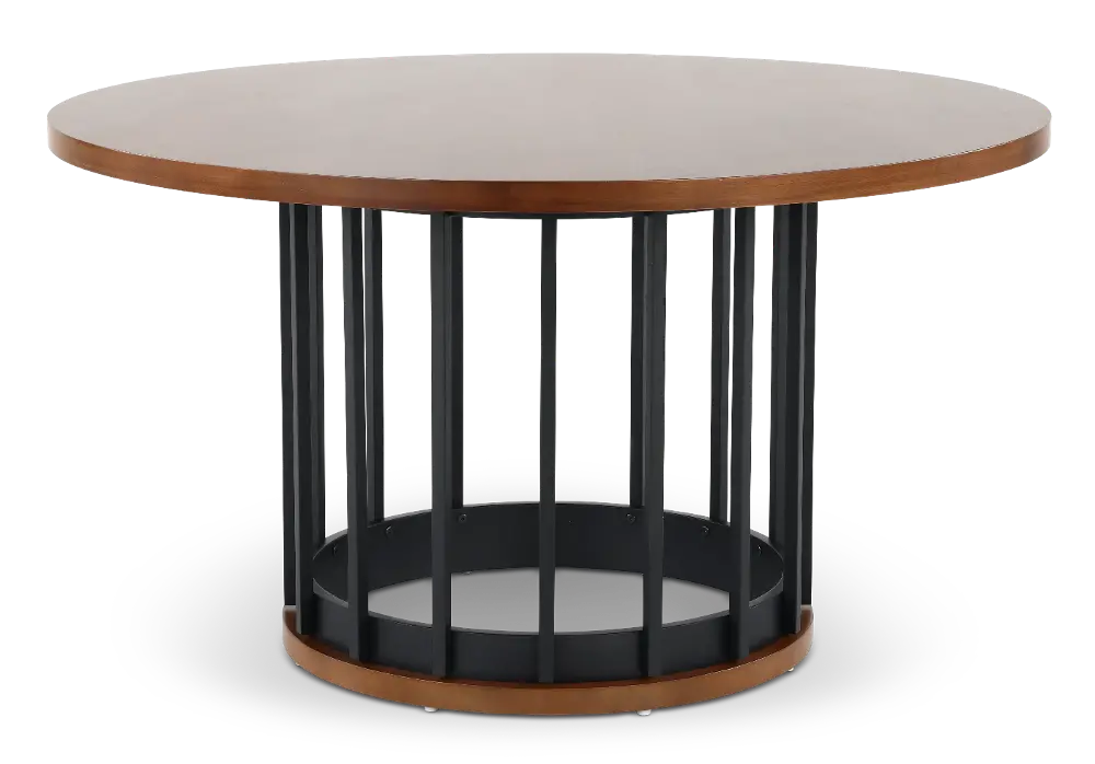 Midland Brown and Black Round Dining Table-1