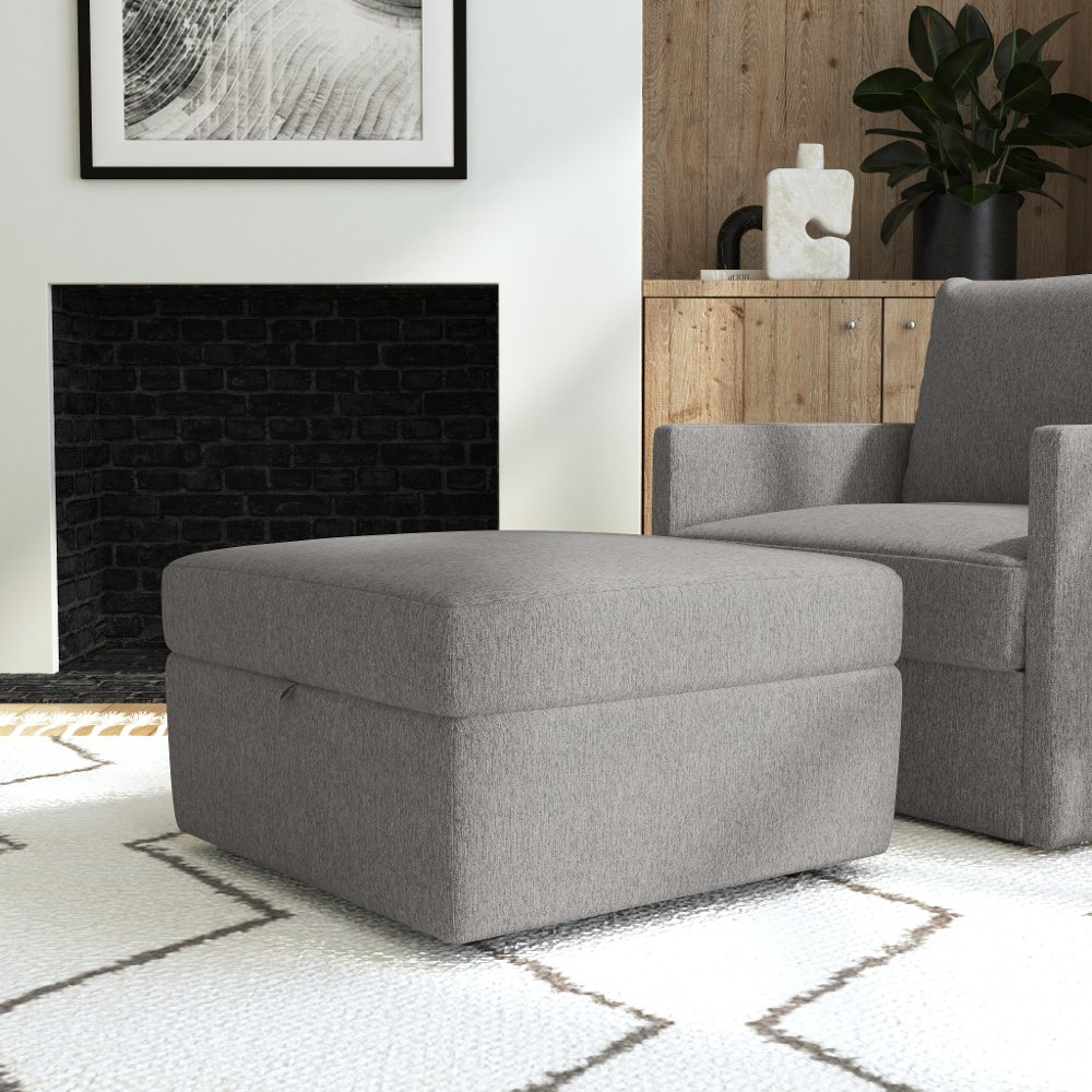 Flex Gray Ottoman with Storage