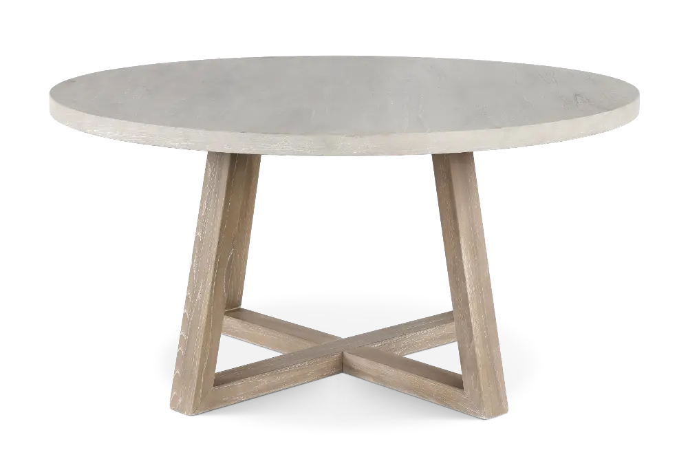 Olivia Wheat Beige and Gray Round Dining Table-1