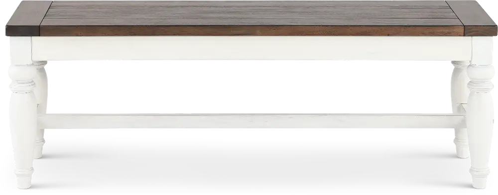 Pasadena White and Brown Dining Bench-1