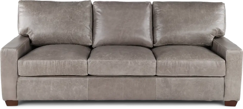 Talon Stone Gray Leather Sofa-1