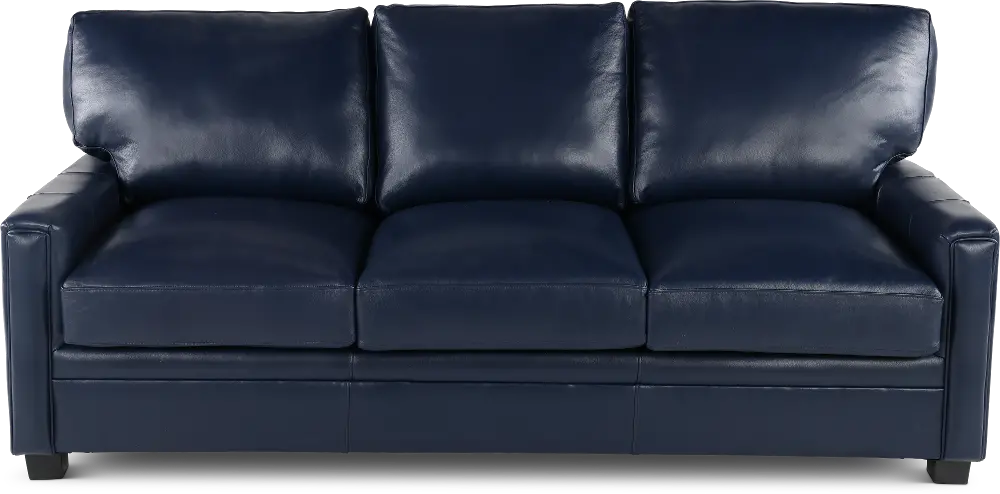 Cortez Blue Leather Sofa-1