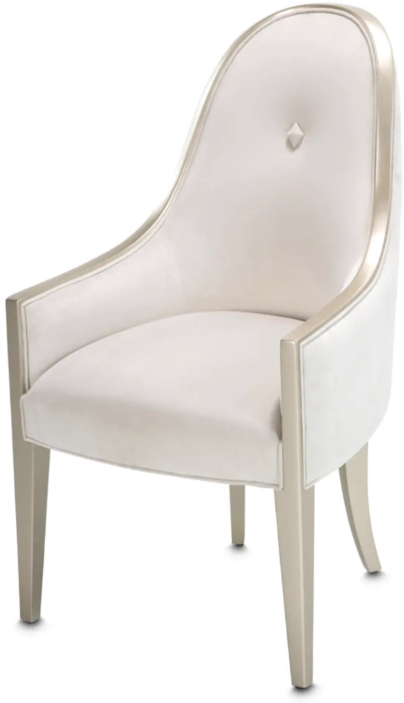 London Place Pearl Upholstered Dining Arm Chair