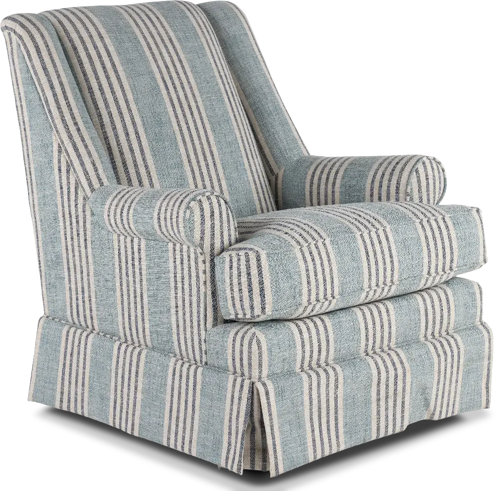 Fargo Blue Striped Swivel Gliding Chair-1