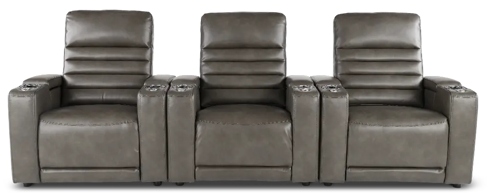 Copley Slate Gray 3-Piece Power Home Theater Seating-1