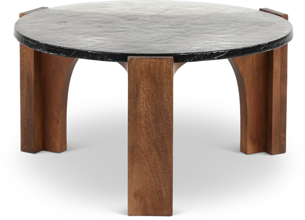 Leryn Brown and Glass Coffee Table-1