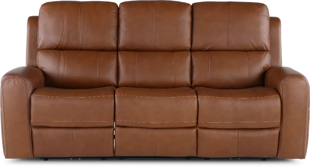 Linden Caramel Power Reclining Sofa with Power Headrests-1