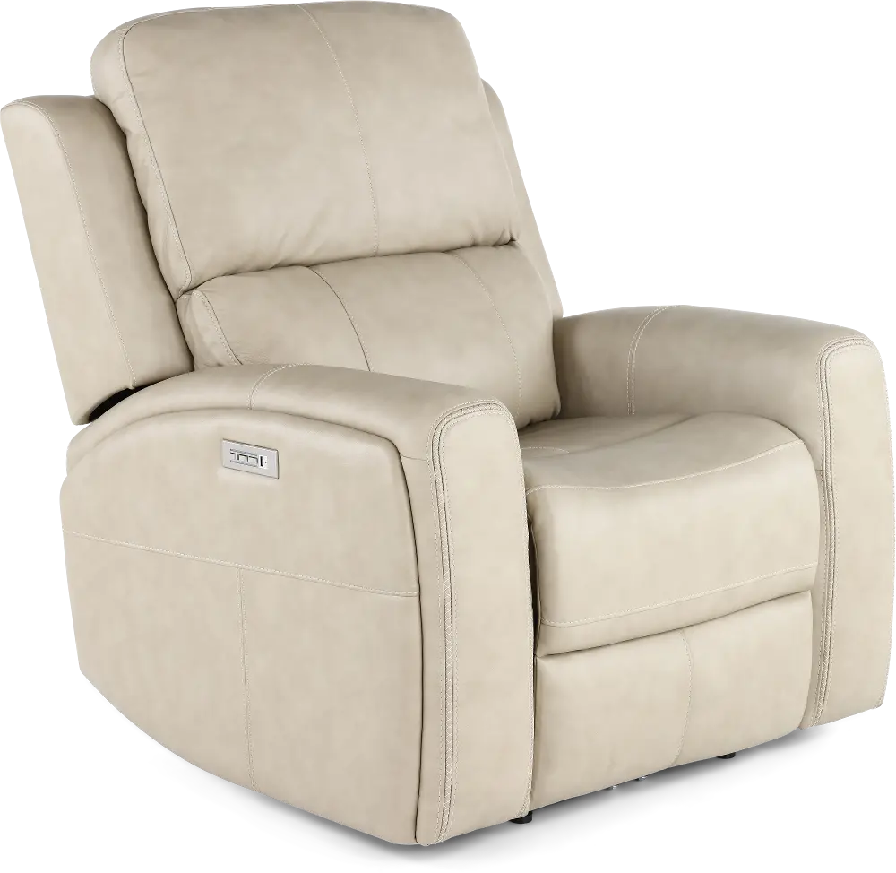 Linden Beige Power Recliner with Power Headrest-1