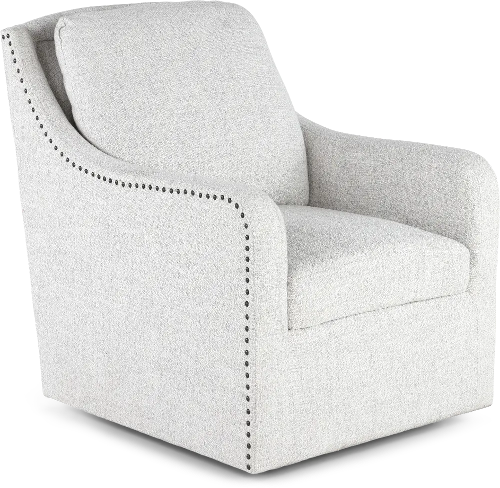 Anna Gray and White Swivel Accent Chair-1
