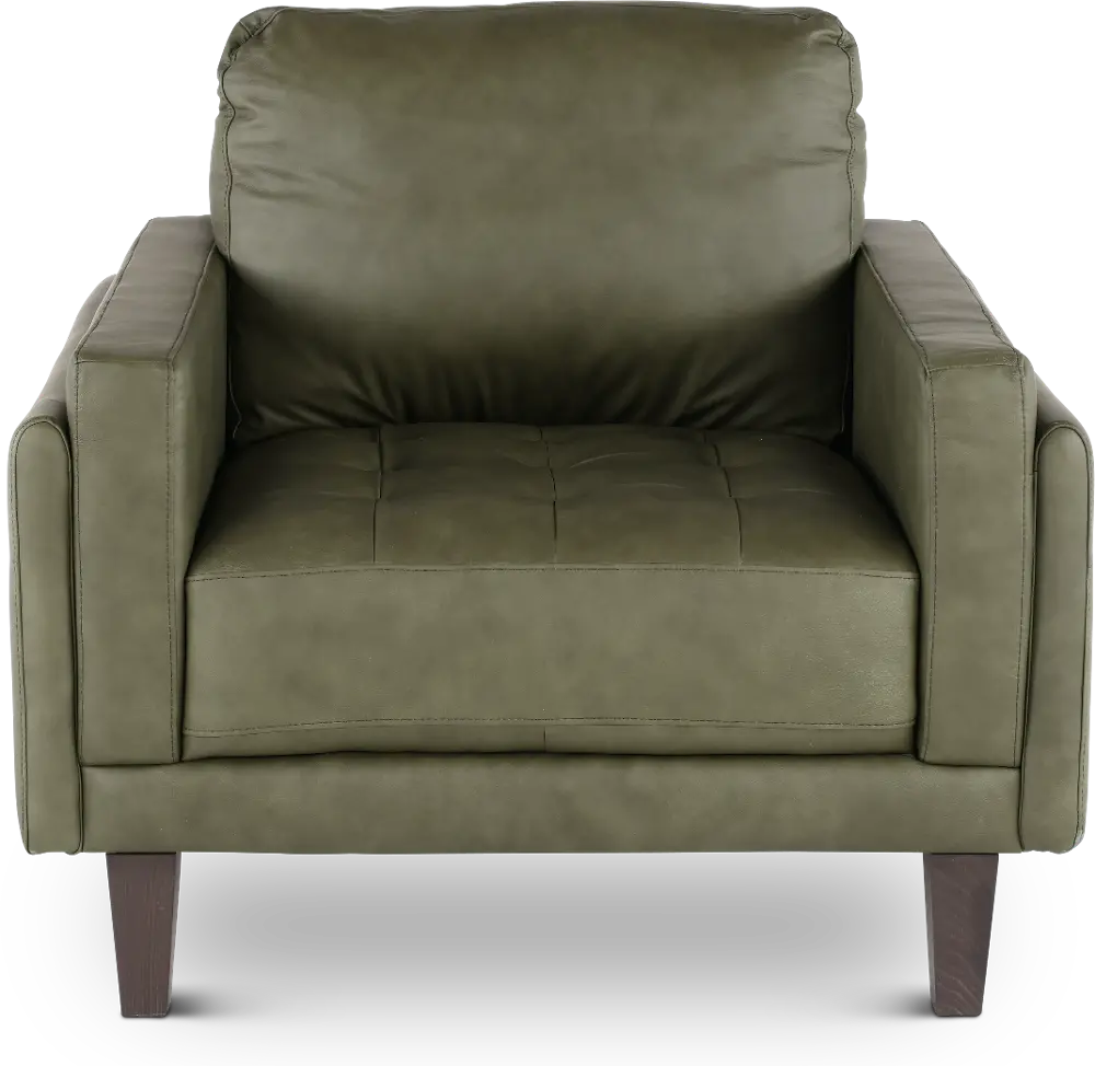 Guernsey Green Leather Chair-1