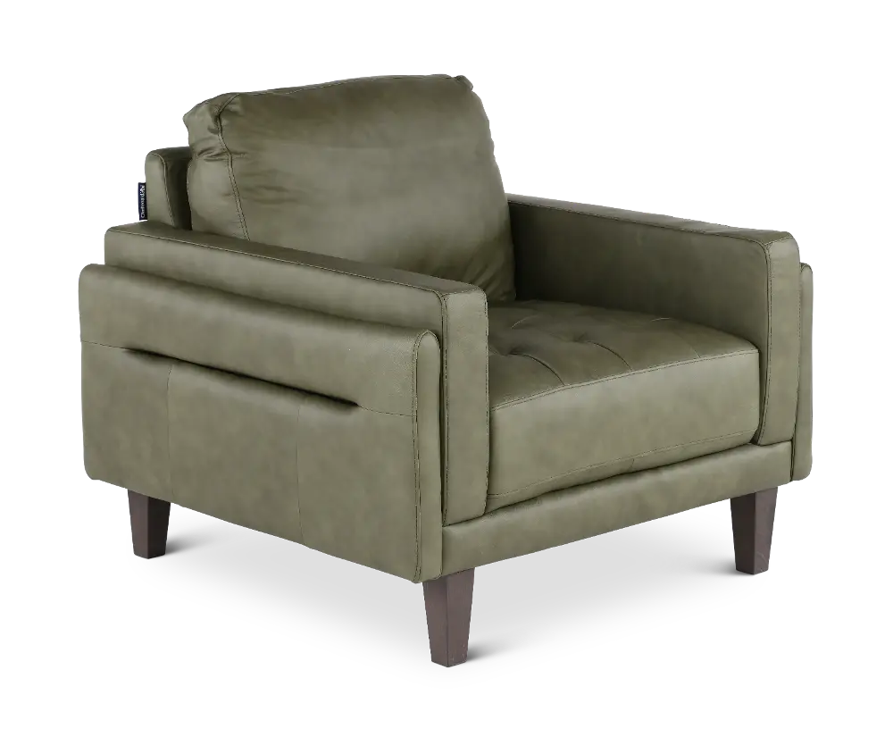 Guernsey Green Leather Chair-1