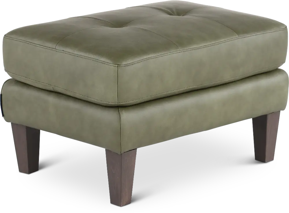 Guernsey Green Leather Ottoman-1