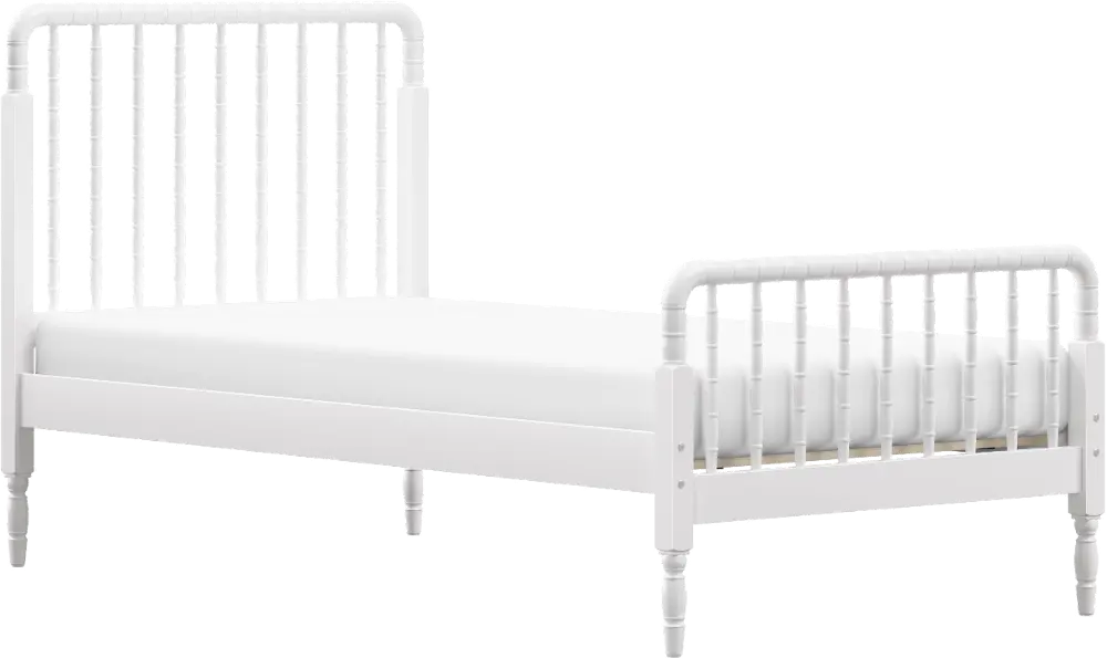 Alva White Twin Spindle Bed-1