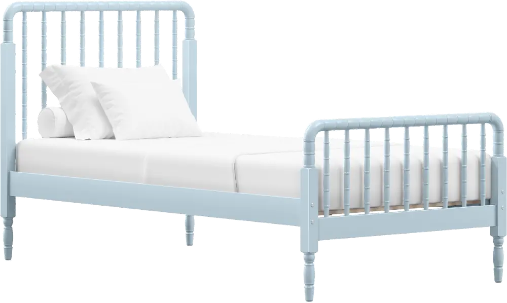 Alva Blue Twin Spindle Bed-1