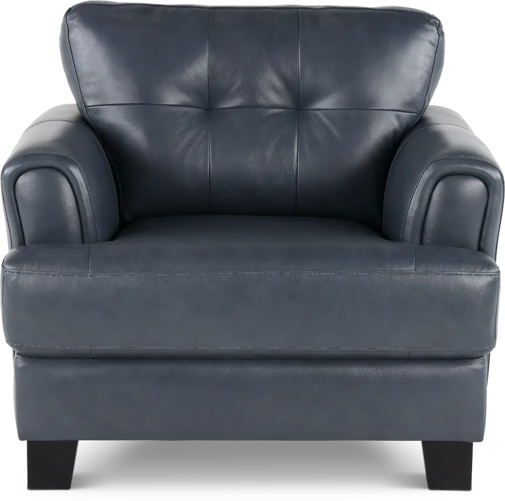 Manhattan Blue Leather Chair-1