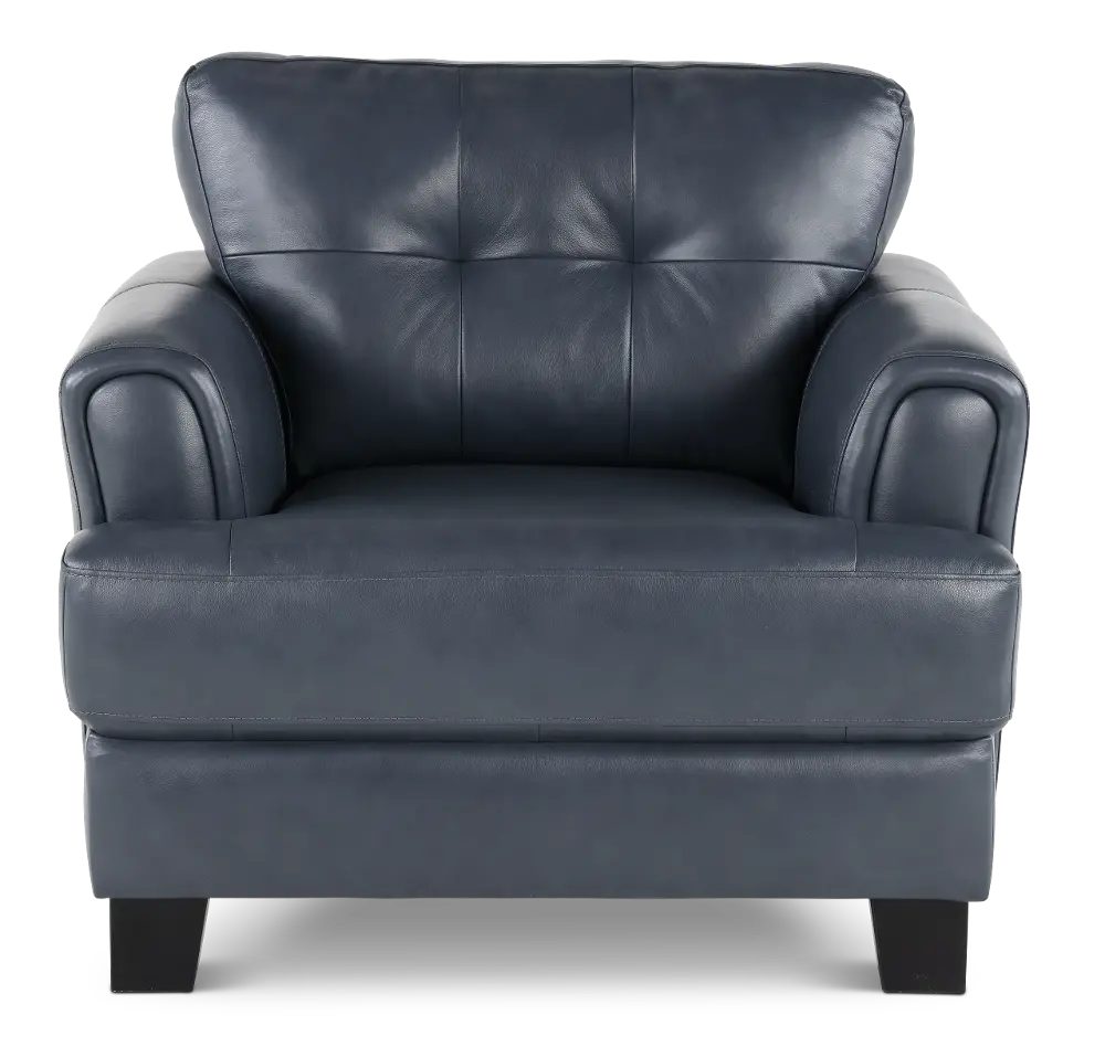 Manhattan Blue Leather Chair-1