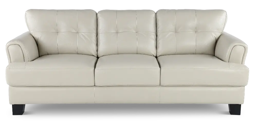 Manhattan Off White Leather Sofa-1