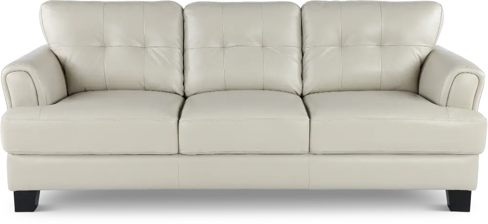 Manhattan Off White Leather Sofa-1
