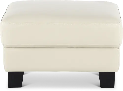 Manhattan Off White Leather Ottoman RC Willey