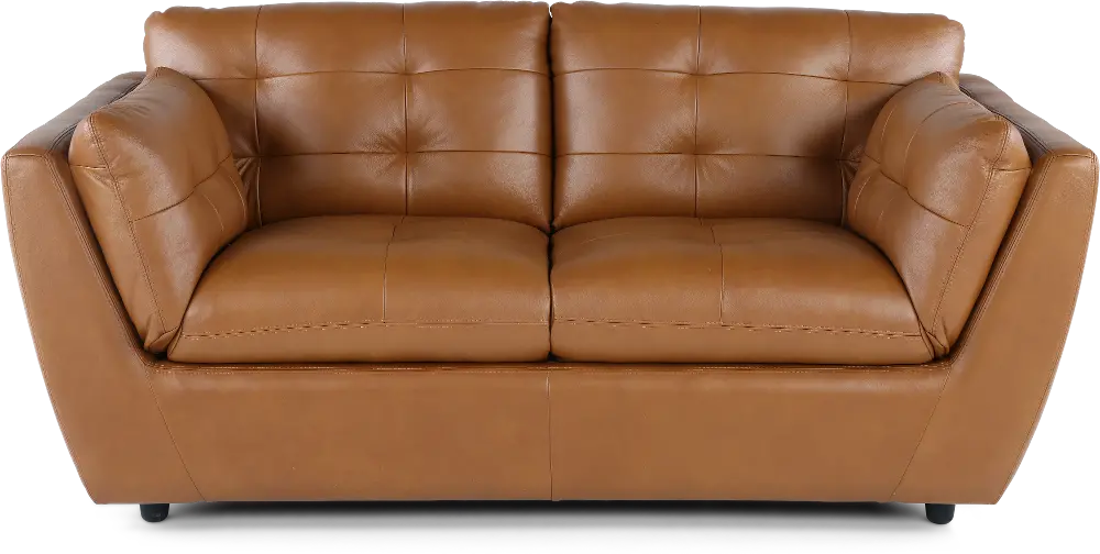 Tiffany Brown Leather Loveseat-1
