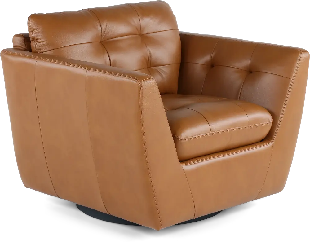 Tiffany Brown Leather Swivel Chair-1