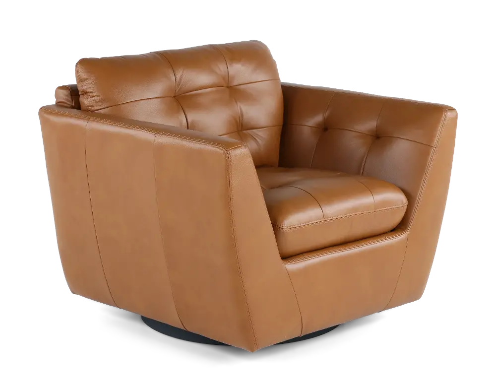 Tiffany Brown Leather Swivel Chair-1