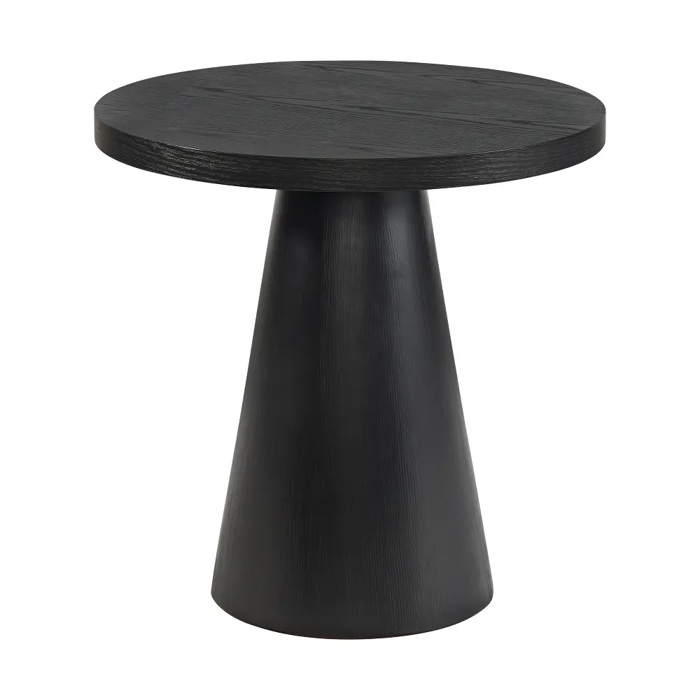 Portland Black Round End Table-1