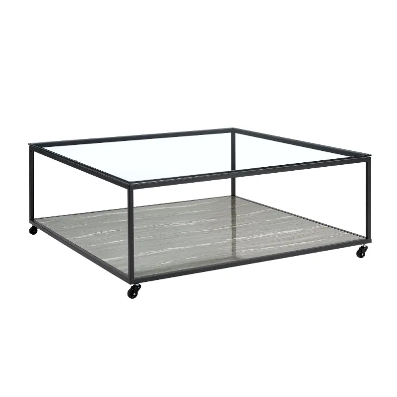 Yasmin Black and Gray Glass Coffee Table