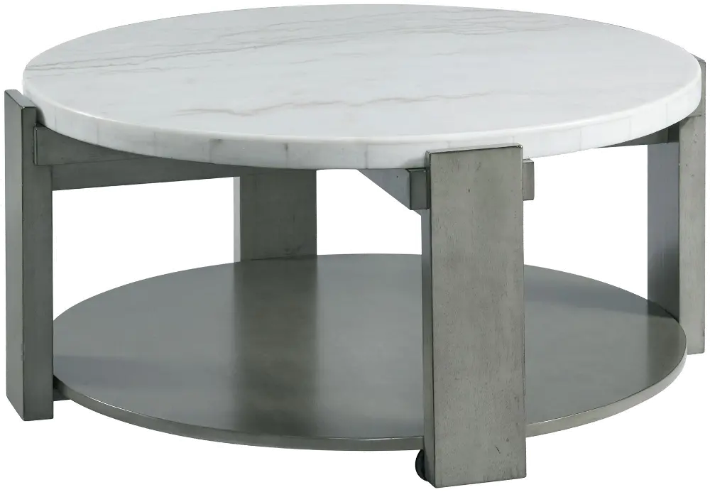 Rosamel Gray and White Marble Coffee Table-1