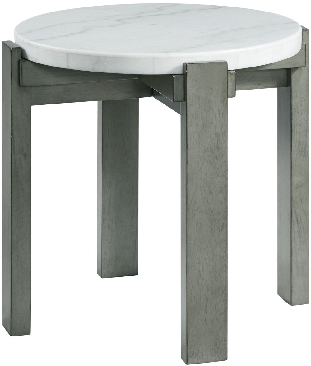 Rosamel Gray and White Marble End Table