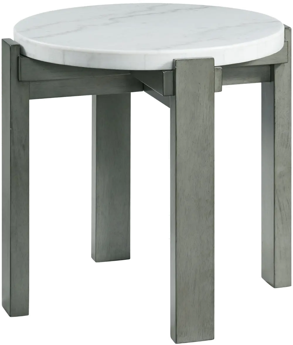 Rosamel Gray and White Marble End Table-1