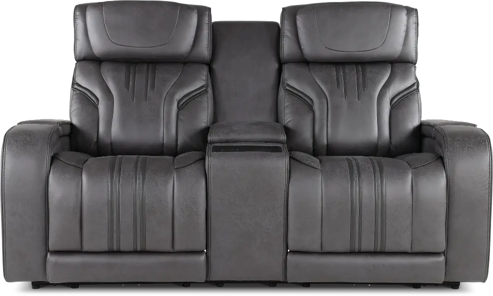 Tacama Graphite Power Reclining Loveseat with Audio-1